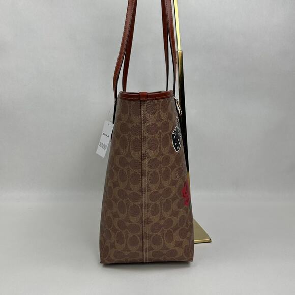 Coach City Tote Bag In Signature Canvas With Sticker Print  CZ611 - Picture 10 of 10